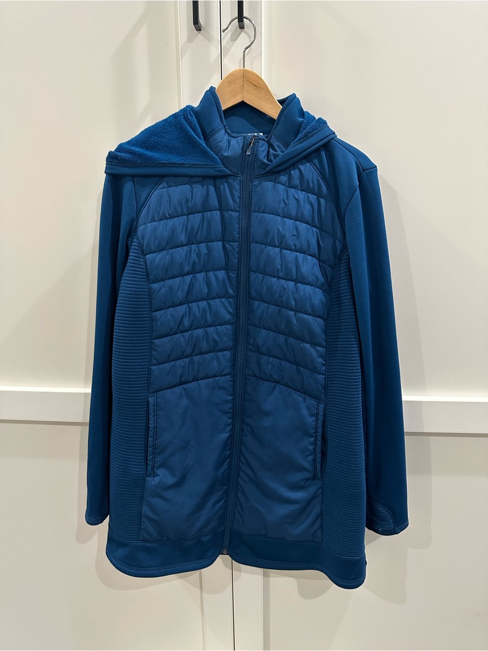 tek gear Women's Quilted Hooded Blue Puffer Jacket